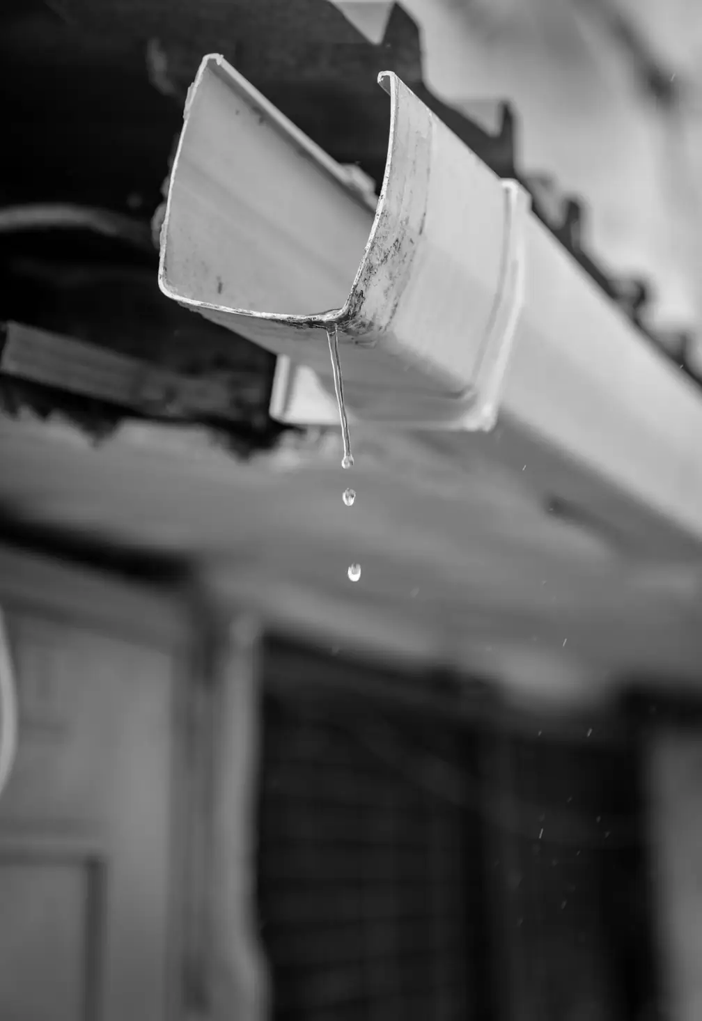 Rain running off a gutter