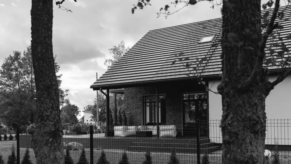 House roof at dusk