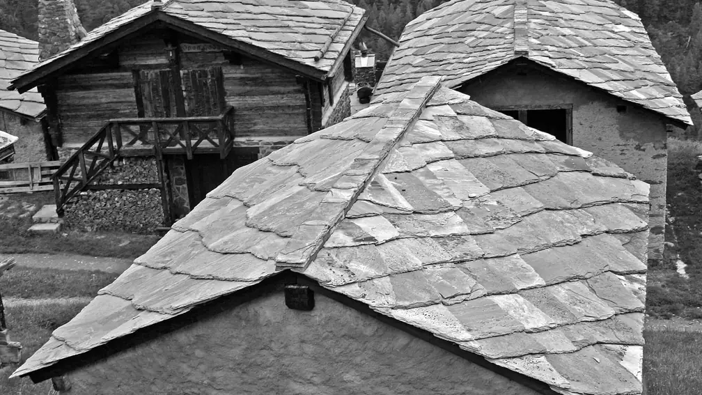 Slate roof on a steep pitch